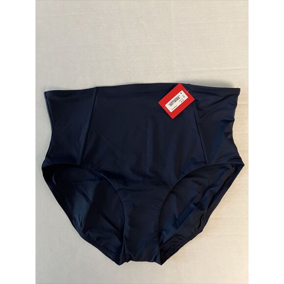 Spanx 50125R Women Size Large Sunkissed Navy Classic High Rise Swim Brief Bottom - Picture 3 of 8